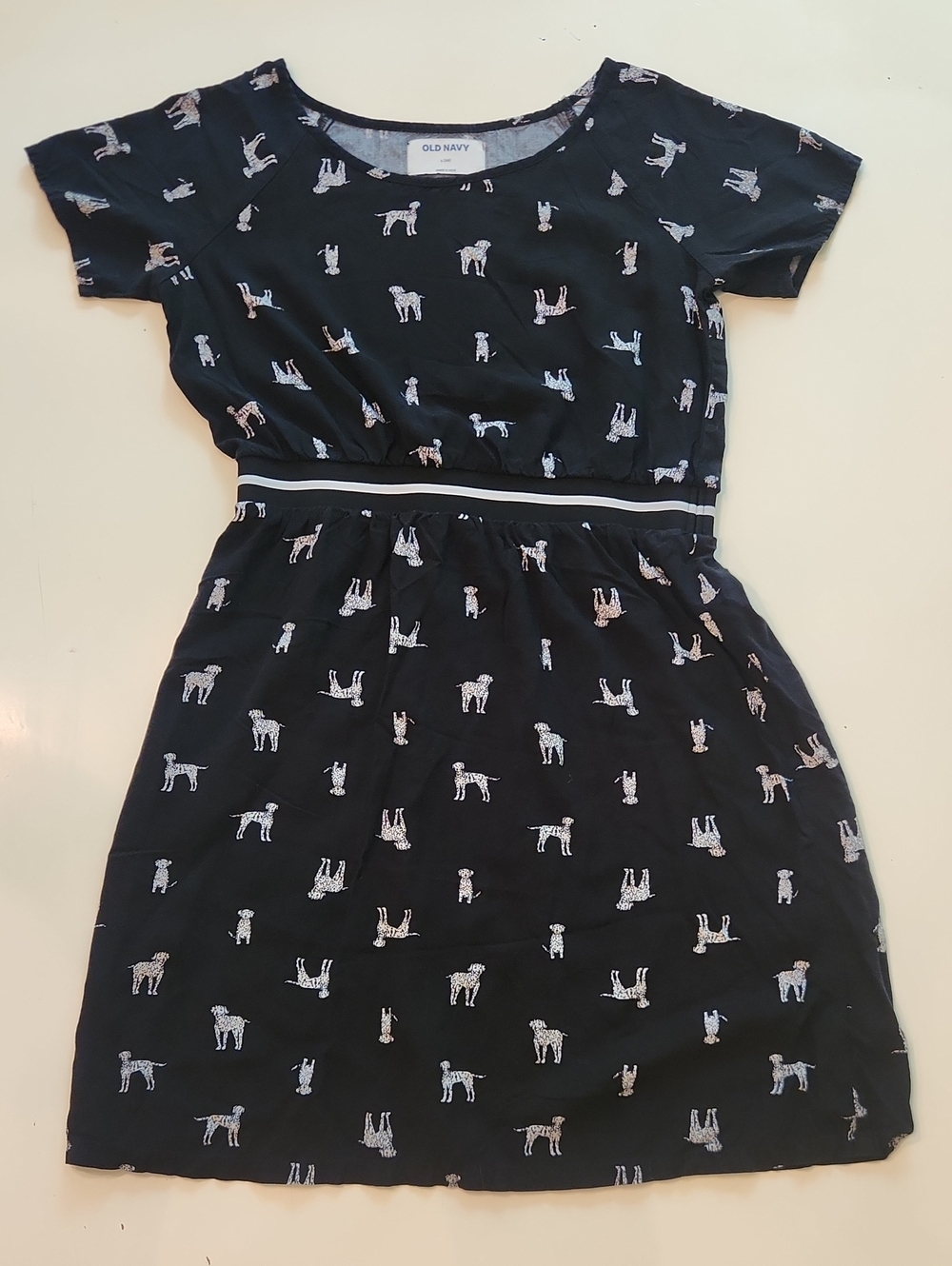 Old Navy Black Dalmatian Print Dress Size 10